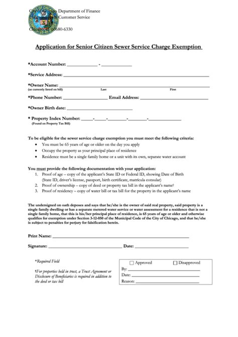 chicago water department senior exemption.